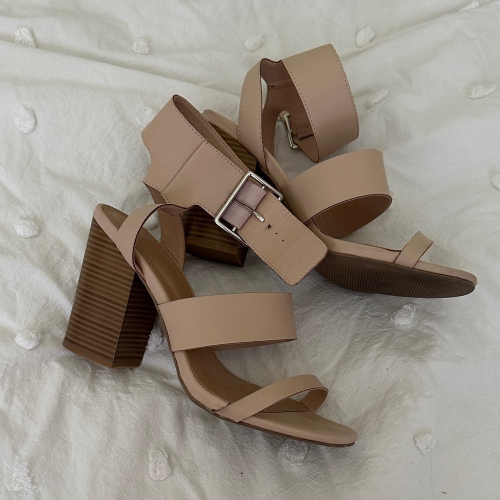 Nude Block Heel Sandals